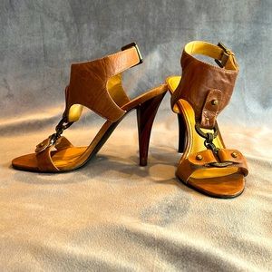 Nine West 6.5 leather heeled sandals